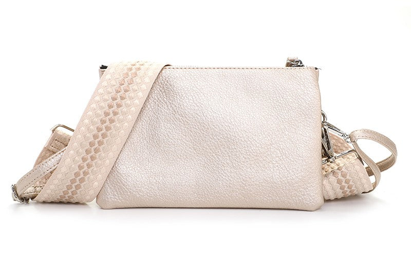 I'm Dutch dames- / schoudertasje New York champagne PU leer 