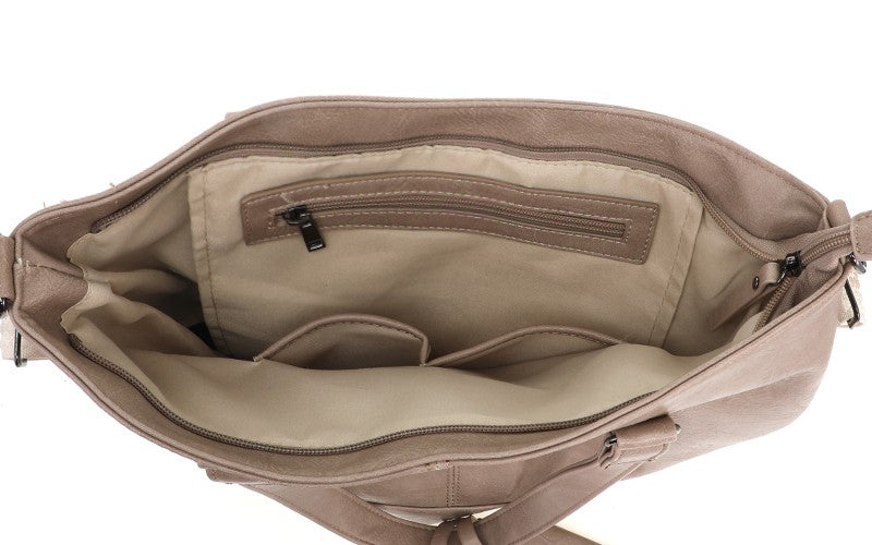 I'm Dutch schoudertas/shopper Le Mans taupe