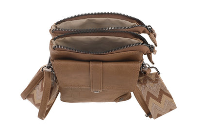 I'm Dutch telefoon/schoudertas Tyler light camel