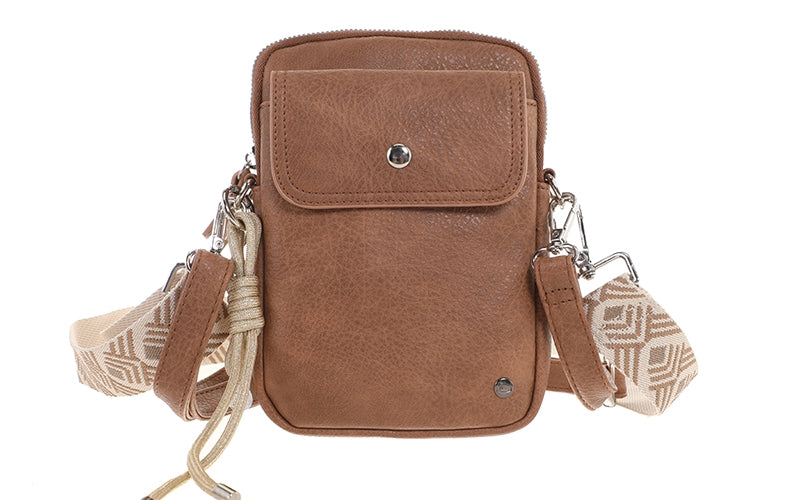 I'm Dutch telefoon/schoudertas Boston camel