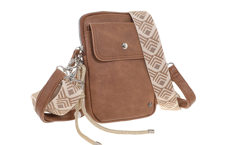 I'm Dutch telefoon/schoudertas Boston camel