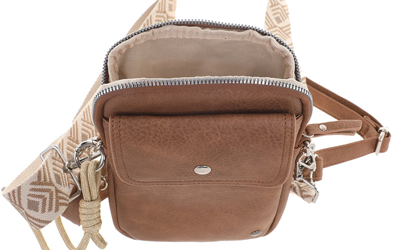 I'm Dutch telefoon/schoudertas Boston camel