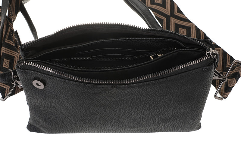 I'm Dutch dames- / schoudertasje New York black PU leer 