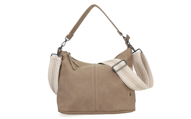 I'm Dutch schoudertas new Palma met geweven band taupe