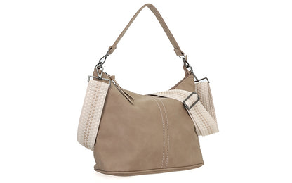 I'm Dutch schoudertas new Palma met geweven band taupe