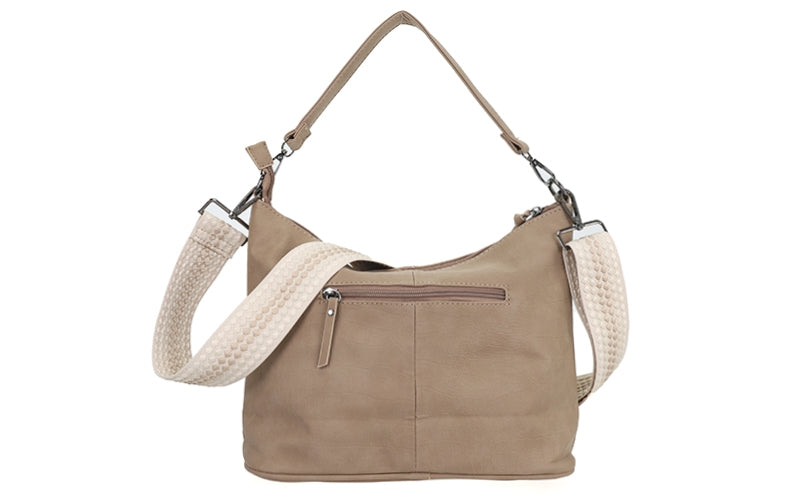 I'm Dutch schoudertas new Palma met geweven band taupe