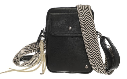 I'm Dutch telefoon/schoudertas Boston black zwart