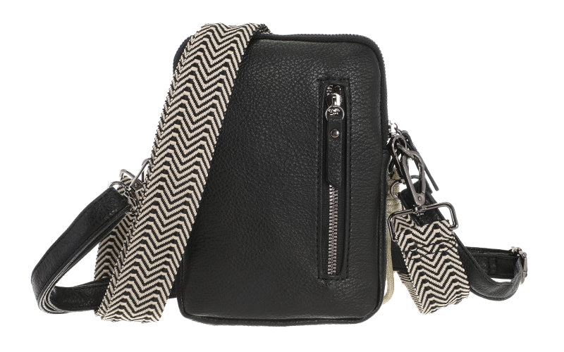 I'm Dutch telefoon/schoudertas Boston black zwart