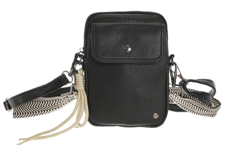 I'm Dutch telefoon/schoudertas Boston black zwart