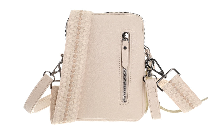 I'm Dutch telefoon/schoudertas Boston naturel