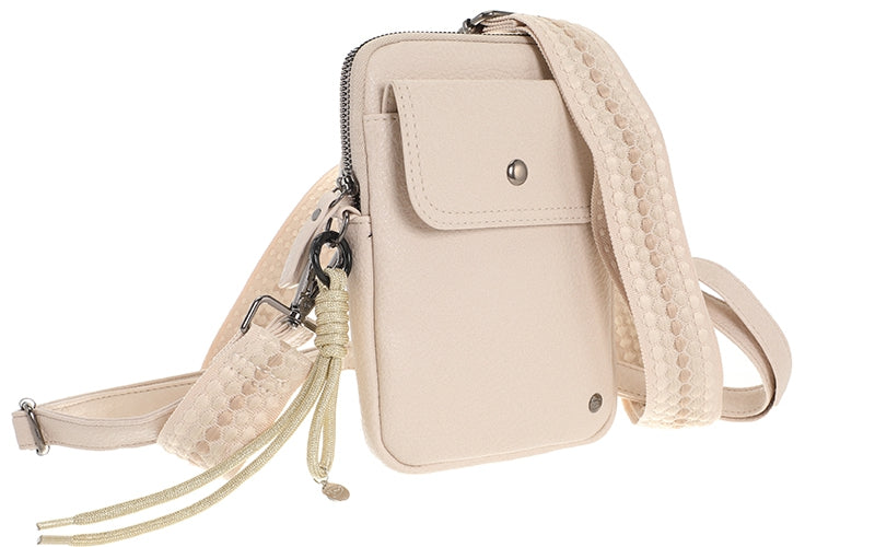 I'm Dutch telefoon/schoudertas Boston naturel