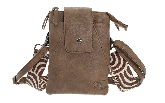 I'm Dutch telefoon/schoudertas Horton dark camel