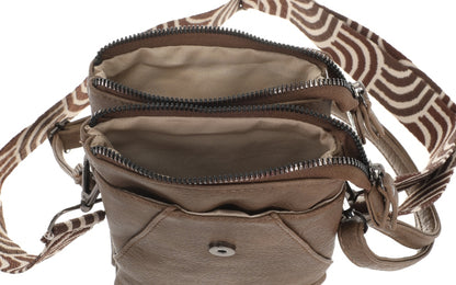 I'm Dutch telefoon/schoudertas Horton dark camel