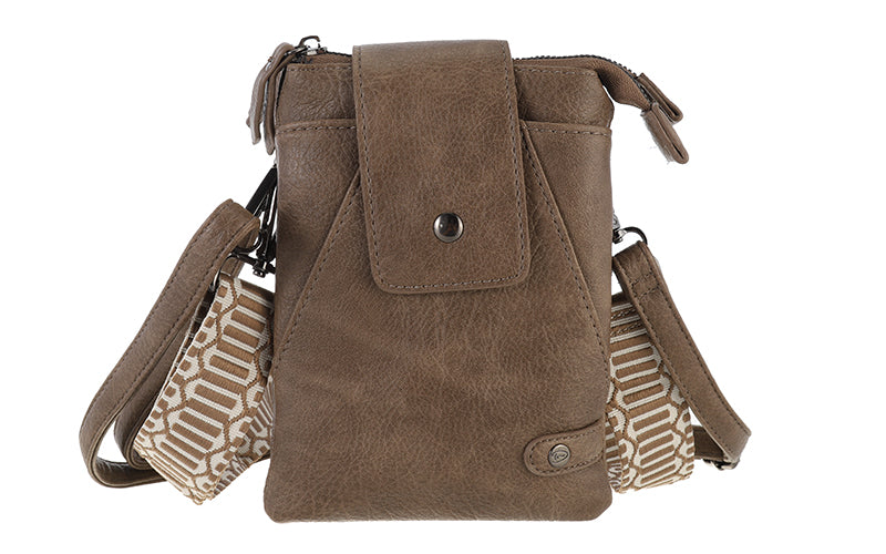 I'm Dutch telefoon/schoudertas Horton dark camel