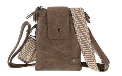 I'm Dutch telefoon/schoudertas Horton dark camel