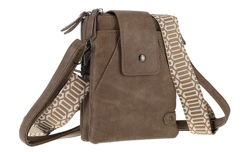 I'm Dutch telefoon/schoudertas Horton dark camel