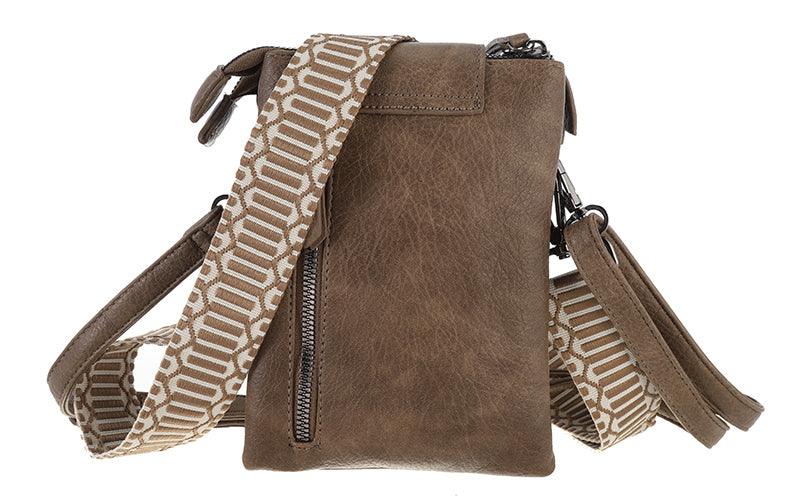 I'm Dutch telefoon/schoudertas Horton dark camel