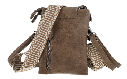 I'm Dutch telefoon/schoudertas Horton dark camel
