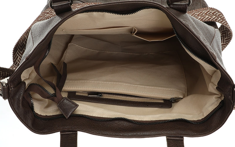 I'm Dutch schoudertas/shopper Clever donker camel browny