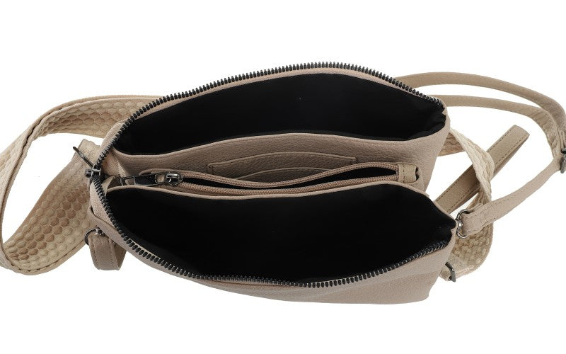 I'm Dutch dames- / schoudertasje New York taupe new PU leer 