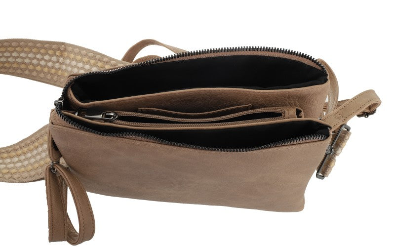 I'm Dutch dames- / schoudertasje New York light camel PU leer 