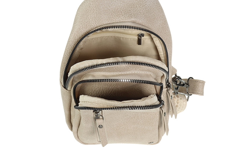 I'm Dutch crossbodytas Mattie taupe